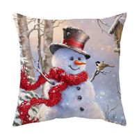 Cute Snowman Short Plush Pillow Cases main image 5