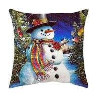 Cute Snowman Short Plush Pillow Cases sku image 2