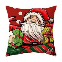 Moda Árbol De Navidad Papá Noel Alce Poliéster Fundas De Almohada sku image 3