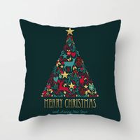 Moda Árbol De Navidad Papá Noel Alce Poliéster Fundas De Almohada sku image 7