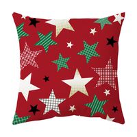 Moda Árbol De Navidad Papá Noel Alce Poliéster Fundas De Almohada sku image 31