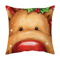 Moda Árbol De Navidad Papá Noel Alce Poliéster Fundas De Almohada sku image 21