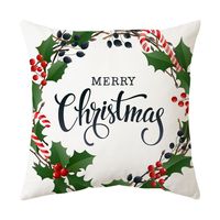 Moda Árbol De Navidad Papá Noel Alce Poliéster Fundas De Almohada sku image 17