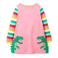 Cute Dinosaur Cotton Girls Dresses sku image 2