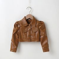 Fashion Solid Color Pu Boys Outerwear sku image 5