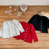 Simple Style Solid Color Button Cotton Boys Outerwear main image 3
