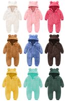 Fashion Solid Color Zipper Cotton Baby Rompers main image 6