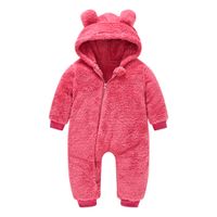 Fashion Solid Color Zipper Cotton Baby Rompers main image 5