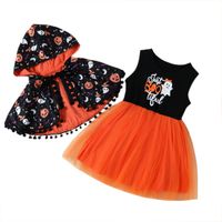 Halloween Fashion Pumpkin Printing Cotton Girls Clothing Sets sku image 3