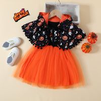 Halloween Fashion Pumpkin Printing Cotton Girls Clothing Sets main image 1