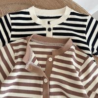 Fashion Stripe Button Cotton Baby Rompers main image 5