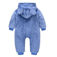 Fashion Solid Color Zipper Cotton Baby Rompers main image 3