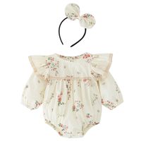 Fashion Flower Printing 100% Cotton Baby Rompers main image 6