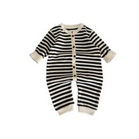 Fashion Stripe Button Cotton Baby Rompers main image 2