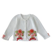 Fashion Flower Button 100% Cotton Hoodies & Sweaters main image 3