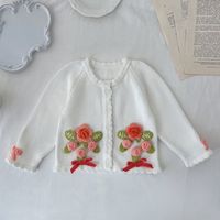 Fashion Flower Button 100% Cotton Hoodies & Sweaters sku image 3