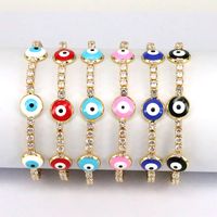 Simple Style Round Eye Copper Gold Plated Zircon Bracelets 1 Piece main image 1