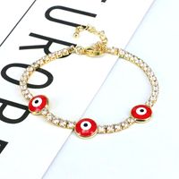 Simple Style Round Eye Copper Gold Plated Zircon Bracelets 1 Piece main image 4