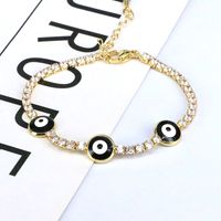 Simple Style Round Eye Copper Gold Plated Zircon Bracelets 1 Piece main image 5