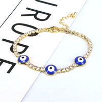 Simple Style Round Eye Copper Gold Plated Zircon Bracelets 1 Piece main image 6