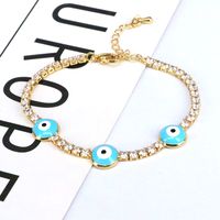 Simple Style Round Eye Copper Gold Plated Zircon Bracelets 1 Piece main image 8