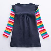 Fashion Star Stripe Patchwork Cotton Girls Dresses main image 5