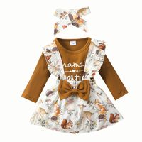 Décontractée Animal Fleur Impression Coton Bébé Vêtements Ensembles main image 3
