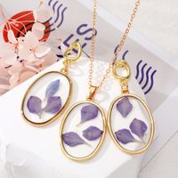 Simple Style Flower Alloy Resin Women's Earrings Necklace 1 Piece 1 Pair main image 5