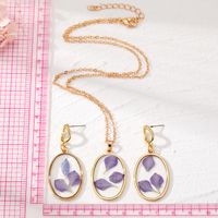 Simple Style Flower Alloy Resin Women's Earrings Necklace 1 Piece 1 Pair main image 2