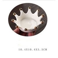 Fashion Geometric Necklace Ring Storage Dish Glass Relief Candlestick Crown Gold Small Ornaments sku image 11