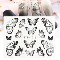 Fashion Flower Butterfly Paper Nail Decoration Accessories 1 Piece sku image 1