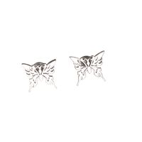 Simple Style Butterfly Stainless Steel Hollow Out Ear Studs 1 Pair main image 2
