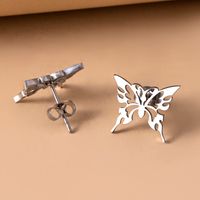 Simple Style Butterfly Stainless Steel Hollow Out Ear Studs 1 Pair main image 3