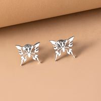 Simple Style Butterfly Stainless Steel Hollow Out Ear Studs 1 Pair main image 4