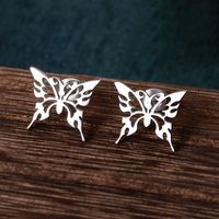 Simple Style Butterfly Stainless Steel Hollow Out Ear Studs 1 Pair main image 5