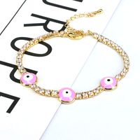 Simple Style Round Eye Copper Gold Plated Zircon Bracelets 1 Piece sku image 3