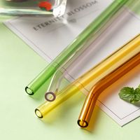 Fashion Solid Color Glass Straw 1 Piece main image 1