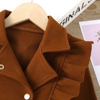 Solid Color Woolen Girls Outerwear main image 4