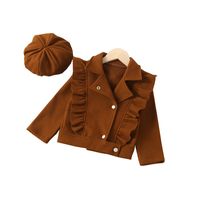 Solid Color Woolen Girls Outerwear main image 2