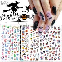 Halloween Weihnachten Toller Stil Weihnachtsmann Schneemann Schädel Papier Nagel Accessoires 1 Stück sku image 1