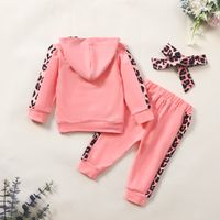 Fashion Letter Leopard Printing 100% Cotton Girls Clothing Sets main image 3