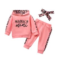 Fashion Letter Leopard Printing 100% Cotton Girls Clothing Sets main image 2