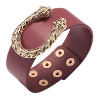 Retro Animal Pu Leather Alloy Women's Bangle 1 Piece sku image 3