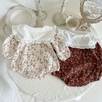 Fashion Flower Printing 100% Cotton Baby Rompers main image 3