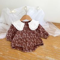 Fashion Flower Printing 100% Cotton Baby Rompers sku image 1