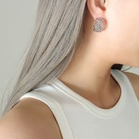 Fashion Geometric Solid Color Titanium Steel Ear Studs 1 Pair sku image 2