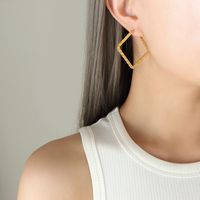 Fashion Solid Color Titanium Steel Hoop Earrings 1 Pair main image 1