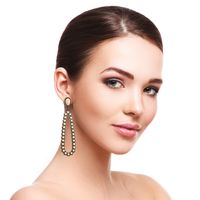 Retro Water Droplets Alloy Inlay Turquoise Women's Drop Earrings 1 Pair main image 7