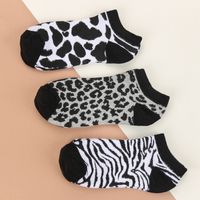 Women's Retro Color Block Stripe Cotton Ankle Socks 1 Pair sku image 1