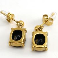 Fashion Oval Stainless Steel Inlay Zircon Drop Earrings 1 Pair main image 4
